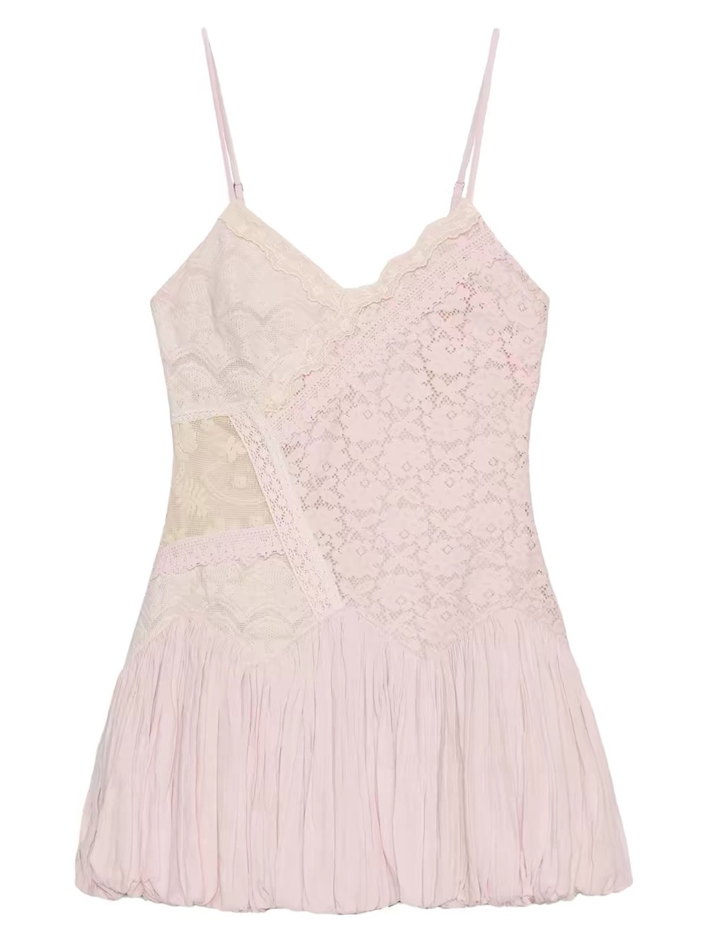 NWT Lace Panel Slip Mini Dress